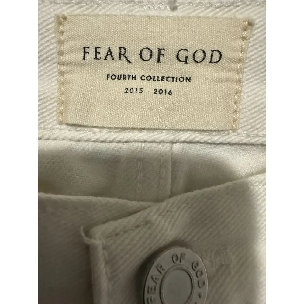 EUC Fear of God Fourth Collection White Skinny Jeans